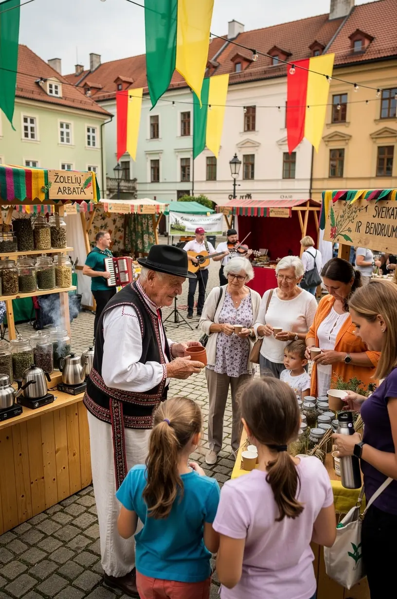 Puodelis arbatos ant medinio stalo šiltame apšvietime, skatinantis atsipalaidavimą ir hidrataciją.